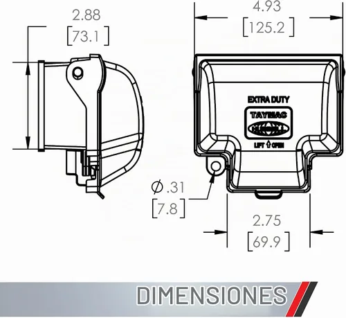 Vista 2 de TayMac MX3300 RaynGuard - Cubierta de metal resistente a la intemperie para uso, 1 banda, extra duty, color gris