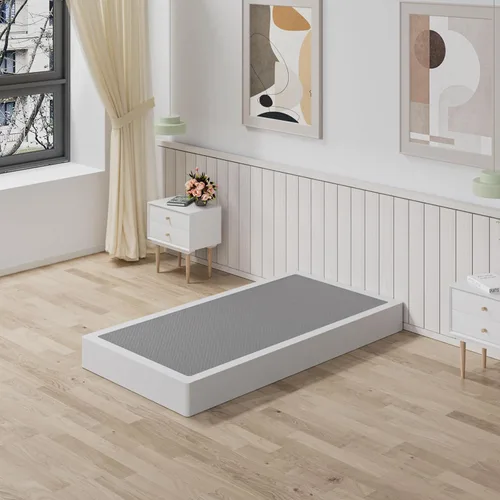 Vista 5 de Tyndall Box Spring - Base de colchón individual de metal de 7 pulgadas, base de colchón resistente de 3000 libras con cubierta de tela, fácil