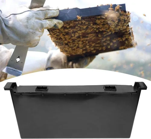 Vista 3 de Alimentador de abejas, alimentador rápido de marco de 4 litros, equipo de plástico negro para beber, dispensador de agua, entrada de colmena
