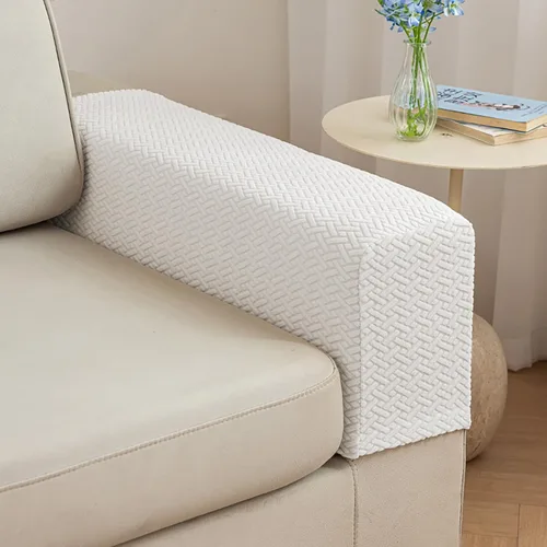 Vista 17 de Juego de 2 fundas de poliéster elásticas para reposabrazos de sofá reclinable, fundas protectoras con pasadores giratorios (azul, M)