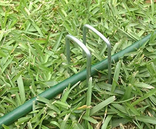 Vista 3 de AAGUT Grapas de jardín para jardín Estacas de manguera de goteo galvanizadas de 6 pulgadas
