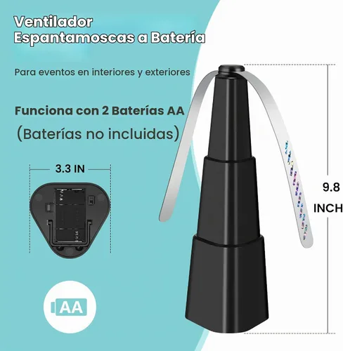 Vista 5 de Ventiladores de mosca para mesas, ventilador de mosca para exteriores e interiores que mantienen alejadas las moscas, giratorio de mesa