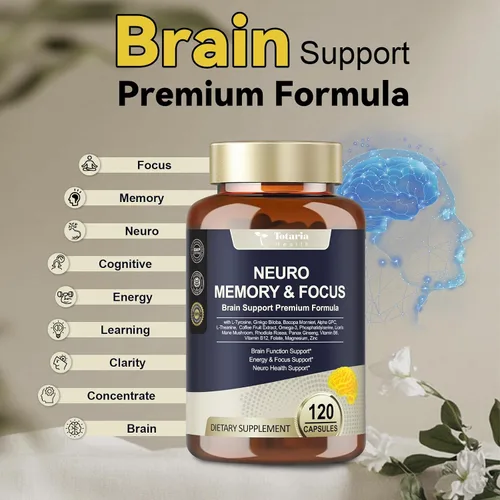 Vista 3 de Suplementos cerebrales 25 en 1 para la memoria, la concentración y la salud neurológica, suplemento cognitivo nootrópico diario para el cerebro