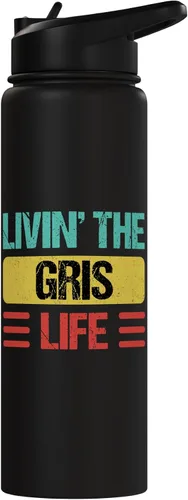 Vista 3 de Gris Name Stainless Steel Insulated Water Bottle Black
