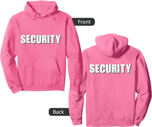 Vista 11 de Sudadera con capucha con estampado frontal y trasero de servicio de guardia de Negro
