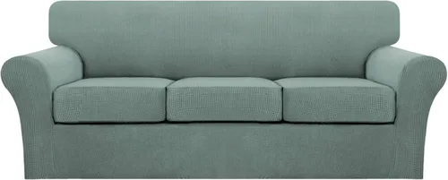 Vista 119 de Turquoize 2 fundas para sillas de sala de estar, funda de sofá con fundas de cojín individuales, funda de muebles para sillas (silla, beige biscotti)