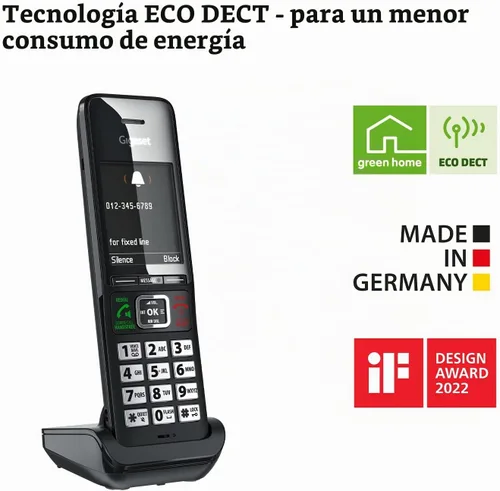 Vista 5 de Gigaset Comfort 552H - Auricular adicional - Cargador - Elegante teléfono inalámbrico para base DECT - Fabricado en Alemania - Función manos libres