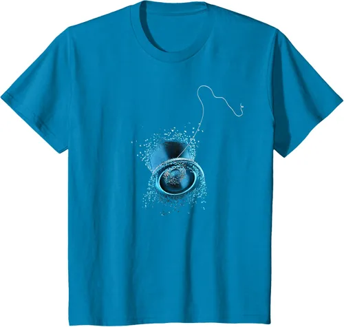 Vista 6 de Shattered Yo Yo - Camiseta de diseño azul impresionante, Negro, S