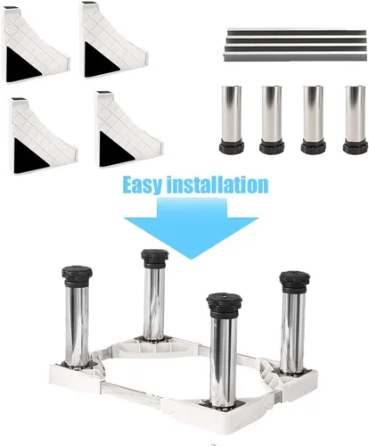Vista 5 de Soportes para lavadora y secadora, base de soporte para lavadora, base ajustable para electrodomésticos, carga máxima, 770 libras/771.6 lbs
