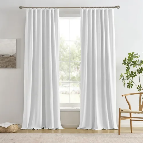 Vista 18 de RAIN CITY 2 paneles de cortinas extra anchas de 96 pulgadas de largo, de Beige
