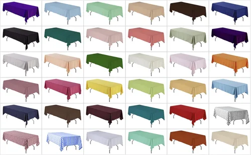 Vista 4 de AK TRADING CO. Mantel rectangular de poliéster de 60 x 102 pulgadas, fabricado en Estados Unidos, resistente a las arrugas, ignífugo, duradero