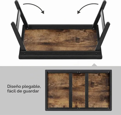 Vista 6 de SONGMICS Mesa de bandeja de cama con patas plegables de bambú, bandeja