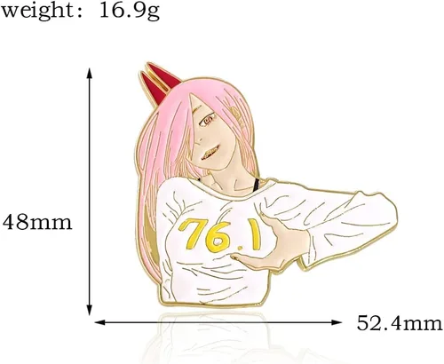 Vista 2 de Anime Chainsaw Pochita Brooch Pins - Makima Pochita Cosplay Enamel Pins - Metal Badge Jewelry Accessory for Backpack Clothes Caps