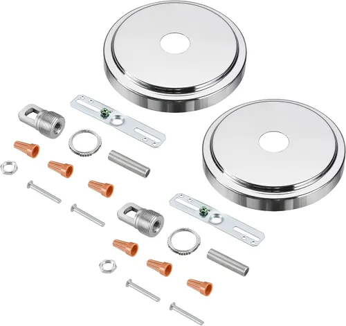 Vista 13 de Aspen Creative 21508-11 - Kit de lámpara de araña de transición y toldo con bucle para cuello, bronce aceitado, diámetro de 5-1/2 pulgadas, orificio
