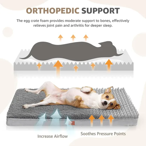 Vista 3 de Cama ortopédica para perros grandes, cama impermeable para perros con funda extraíble lavable y parte inferior antideslizante, colchón de espuma