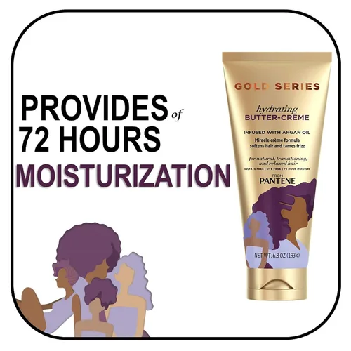 Vista 4 de Pantene Gold Series Crema Hidratante con Mantequilla, 6.8 oz