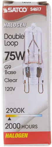 Vista 4 de Satco S4617 - Bombilla halógena G9 de 75 W, 1250 lúmenes, base de doble bucle, 120 voltios, regulable
