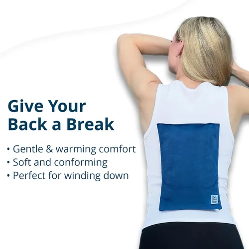 Vista 3 de Almohadilla térmica para microondas (con funda extraíble) – Almohadilla de terapia de calor húmedo con peso para microondas para espalda, cuello