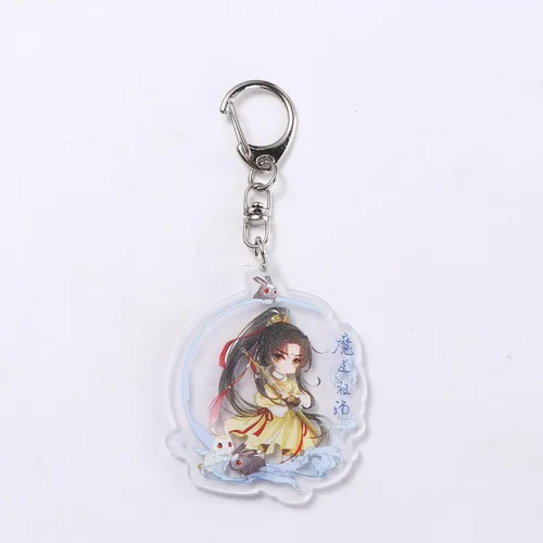 Vista 6 de Mo Dao Zu Shi - Llavero acrílico, figura de dibujos animados de anime, Wei Wuxian Lan Zhan Cosplay acrílico colgante llavero