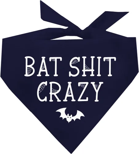 Vista 4 de Bat Sh*t Crazy Halloween Dog Bandana (negro, OS 850)