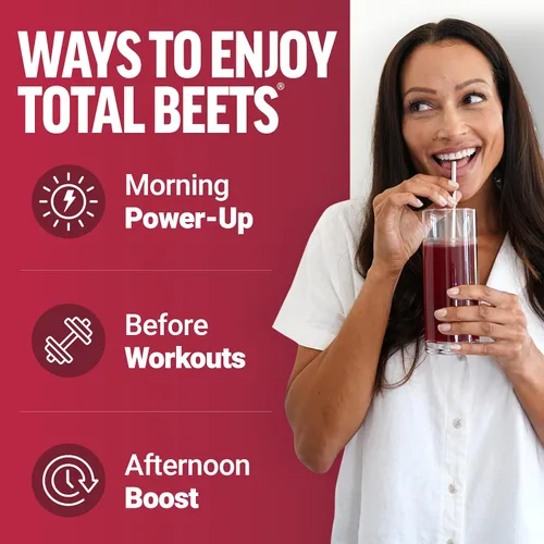 Vista 4 de Force Factor Total Beets - Delicioso superalimento en polvo con nitratos para apoyar un corazón saludable, circulación, flujo sanguíneo, óxido