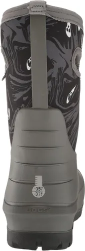 Vista 3 de BOGS Neo Classic - Botas de lluvia unisex para niños, Estampado espeluznante - Gris, 11 niño pequeño