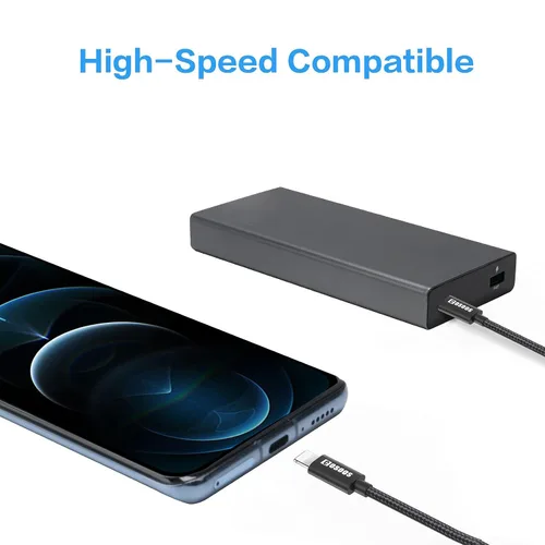 Vista 8 de COSOOS 2 cables cortos USB-C a iPhone (10 pulgadas/10.2 in) de nailon trenzado, cable de sincronización de carga rápida, cable de alimentación