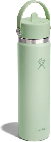 Vista 2 de Hydro Flask Botella de agua – Acero inoxidable aislado – Tapa flexible con popote de boca ancha, antiderrames, a prueba de fugas y recargable