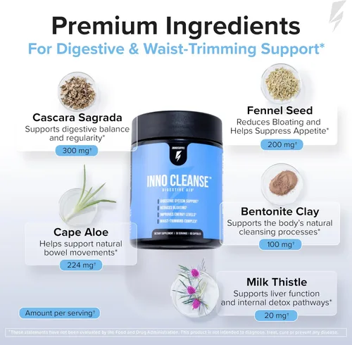 Vista 2 de Inno Cleanse - Compuesto de adelgazamiento de cintura Apoyo y ayuda al sistema digestivo Reducción de inflamación Mejora los niveles