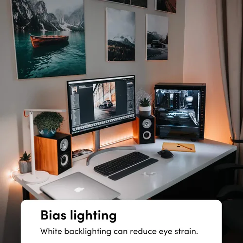 Vista 9 de LIFX Paquete gamer con bombilla inteligente de 2 colores de 1100 lúmenes y tira de luz LED inteligente de 80 pulgadas