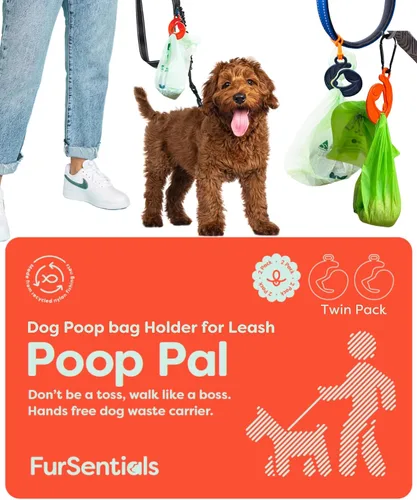 Vista 4 de Soporte para bolsa de excrementos de perro para correa, transportador de bolsas de excremento de perro usado, accesorio manos libres, se fija a