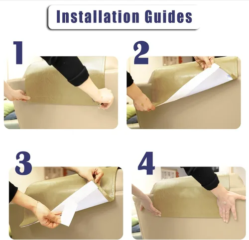 Vista 5 de Funda Antideslizante para Reposacabezas de Fundas de Muebles, Protector de Reposacabezas de Piel Sintética para Silla Reclinable, Funda Protectora