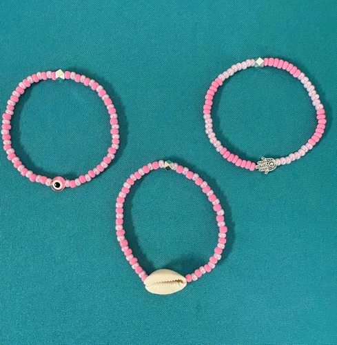 Vista 44 de 3 pcs Ilde Cowrie seashell Evil Eye Hamsa Hand Orisha Santeria Pulseras Bracelet Set