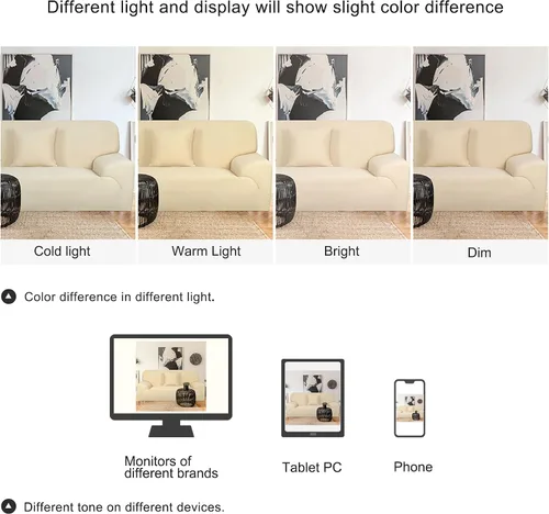 Vista 6 de uxcell Funda elástica para sofá, funda clásica sólida para sofás, sofá biplaza o sillón, muebles universales de poliéster elástico con una funda