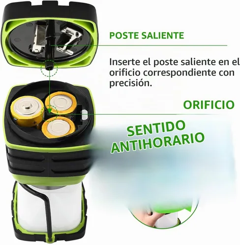 Vista 8 de Lepro Linterna LED de campamento de 1500 lúmenes, luz verde para tienda de campaña con 4 modos de luz, esenciales para camping, linterna impermeable