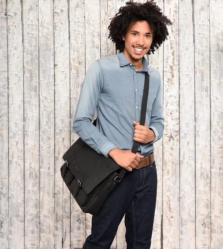 Vista 6 de LEABAGS Maletines de cuero para hombre - Bolso Cambridge de cuero genuino para portátil de 15 pulgadas - Bolso de mensajero vintage