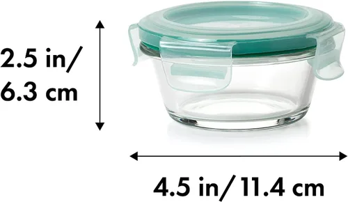 Vista 2 de OXO Good Grips 1 Taza Smart Seal Recipiente hermético de vidrio para alimentos, redondo