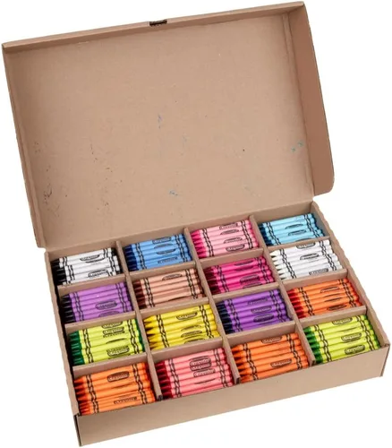 Vista 3 de Surtido Crayola pack de clases, 800 ceras de tamaño regular, 16 colores diferentes (50 cada uno), ideal para aulas, educativo, herramientas