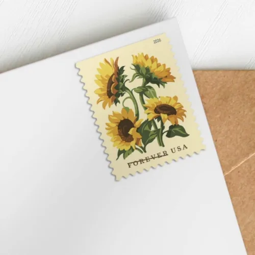 Vista 2 de Girasoles 2026 (Libro de 20) Flores First-Class Mail Forever Sellos postales