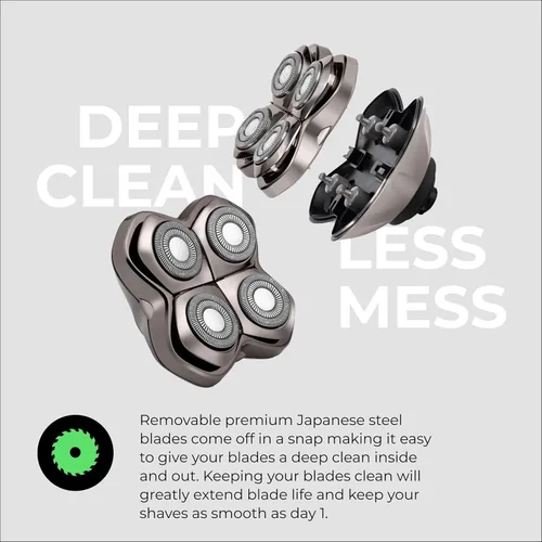 Vista 8 de Skull Shaver Butterfly Kiss PRO - Afeitadora eléctrica para mujeres para línea del bikini, piernas y cuerpo - Uso húmedo y seco - Hojas ergonómicas