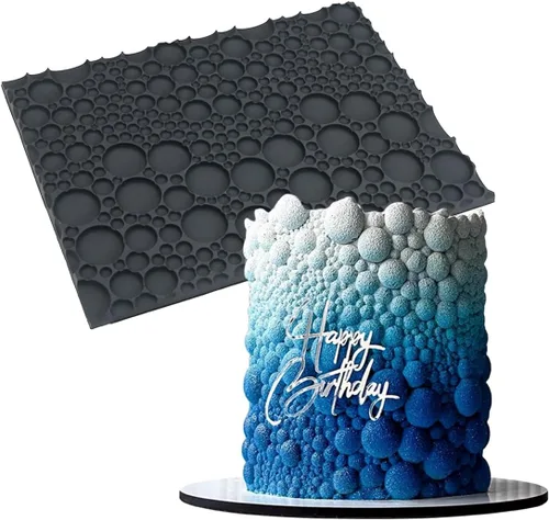 Vista 13 de mostsom Molde de Silicona para Pastel de Encaje con Patrón de Cubo, Tapete de Impresión de Fondant para Hornear, Dulces, Chocolate, Decoración