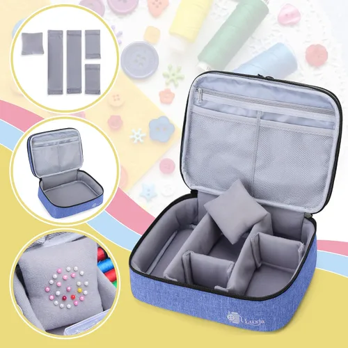 Vista 4 de Luxja - Organizador de accesorios de costura., Nylon, Azul oscuro, M