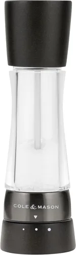 Vista 24 de Cole & Mason H332293 Derwent Black Wood Salt and Pepper Mills, Gourmet Precision+, Ajuste de Molienda, Haya Teñida/Acrílico, 190 mm, Juego