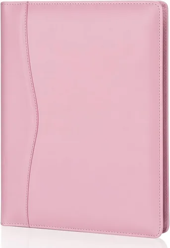 Vista 10 de Carpeta Portafolio de Cuero con Almohadilla, Organizador de Negocios Portafolio Planificador de Documentos Carpeta con Bolsillo de Almacenamiento