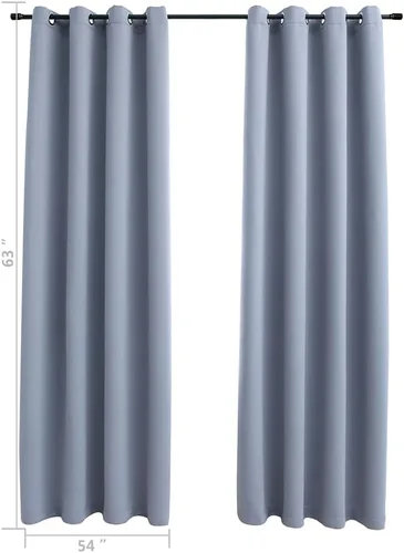 Vista 5 de Cortinas opacas con anillos, 2 piezas, cortinas de oscurecimiento de habitación, cortinas de ventana, cortinas aisladas, cortinas de bloqueo de luz