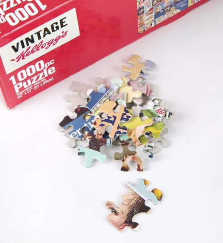 Vista 3 de KI Puzzles AZ-02573 - Rompecabezas de 1000 piezas para adultos, diseño retro de cereales, collage de anfitrionas felices, 27 x 20 pulgadas