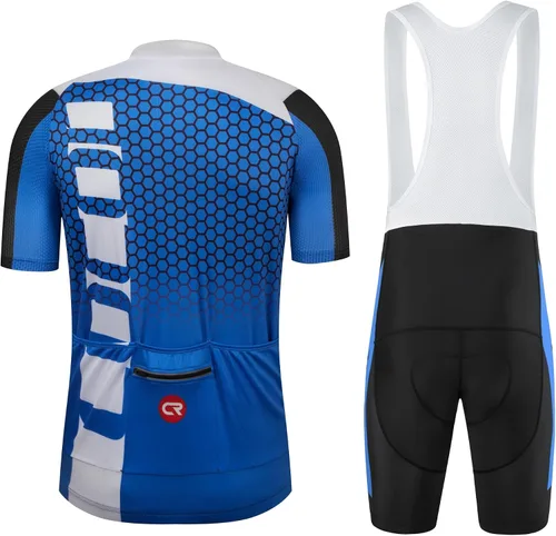 Vista 20 de Coconut Ropamo CR - Conjunto de camiseta de ciclismo para hombre, con cremallera y bolsillo con pantalones cortos con acolchado 4D