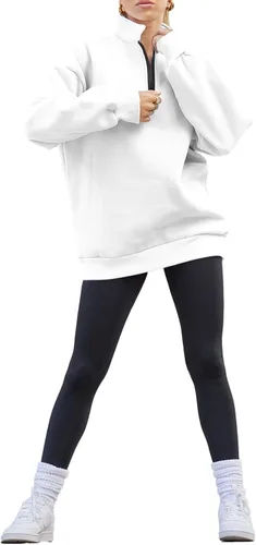 Vista 5 de Trendy Queen Womens Oversized Sweatshirts Hoodies Half Zip Pullover Fall Fashion Outfits 2023 Y2k Clothes