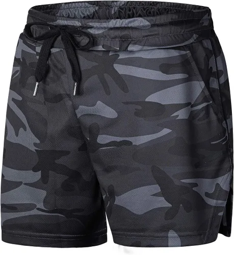 Vista 4 de FLYFIREFLY Pantalones cortos de entrenamiento de gimnasio para hombre, ligeros, atléticos, pantalones cortos para entrenamiento de culturismo