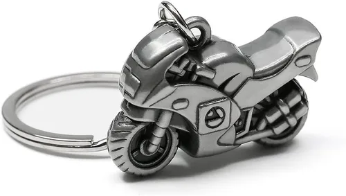 Vista 2 de Llaveros de aleación de zinc, llavero 3D para motocicleta deportiva, anillo de bicicleta de calle, titanio, 1-3 / 8 x 7/8 x 1/2 pulgadas, Titanio
